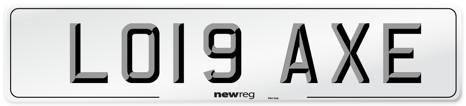 LO19 AXE Number Plate from New Reg